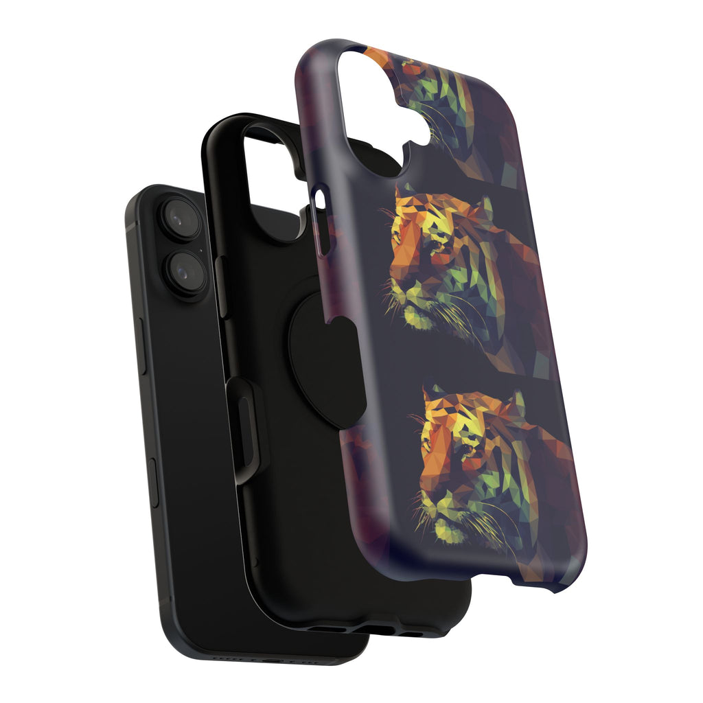 Colorful Tiger Phone Case, Impact-Resistant