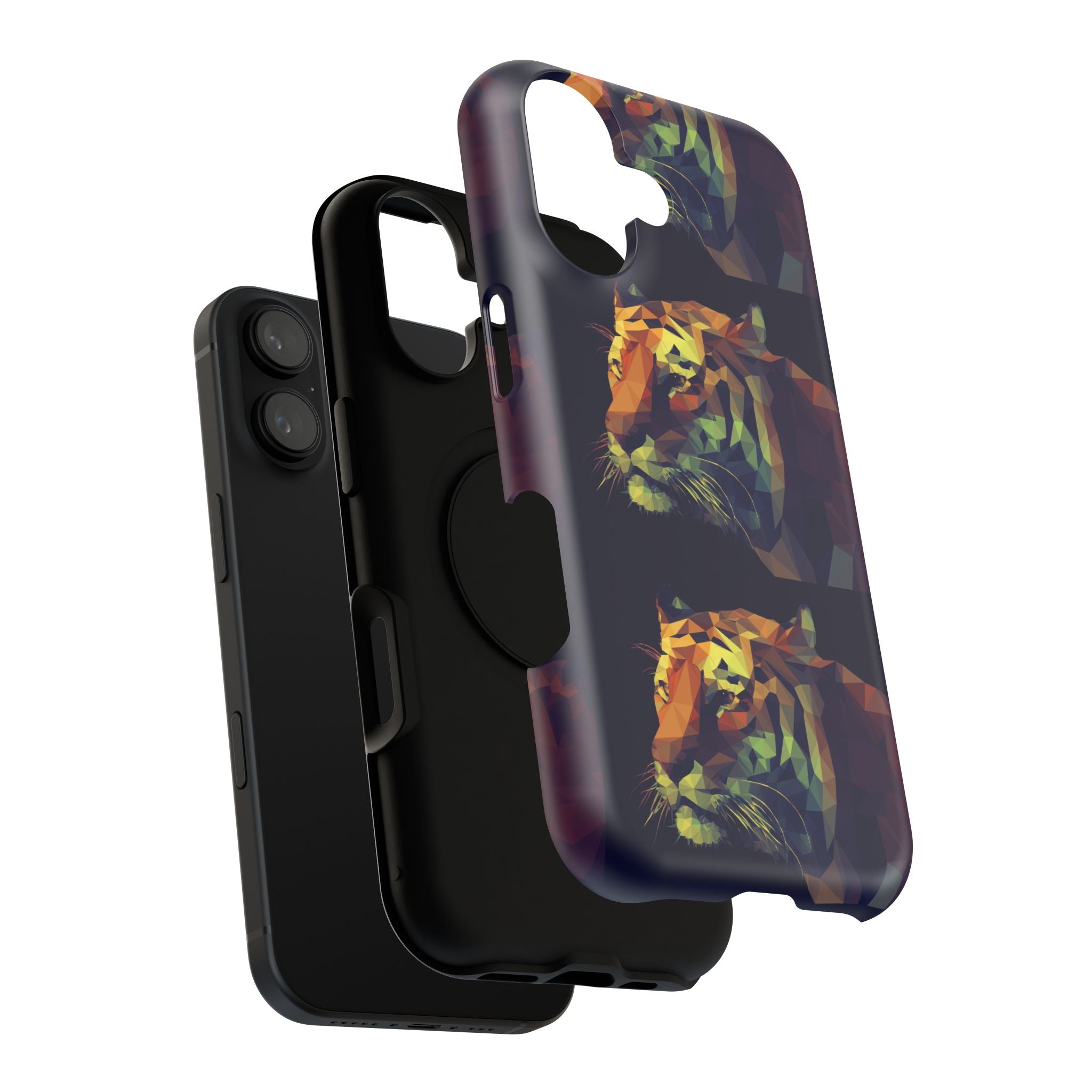 Colorful Tiger Phone Case, Impact-Resistant