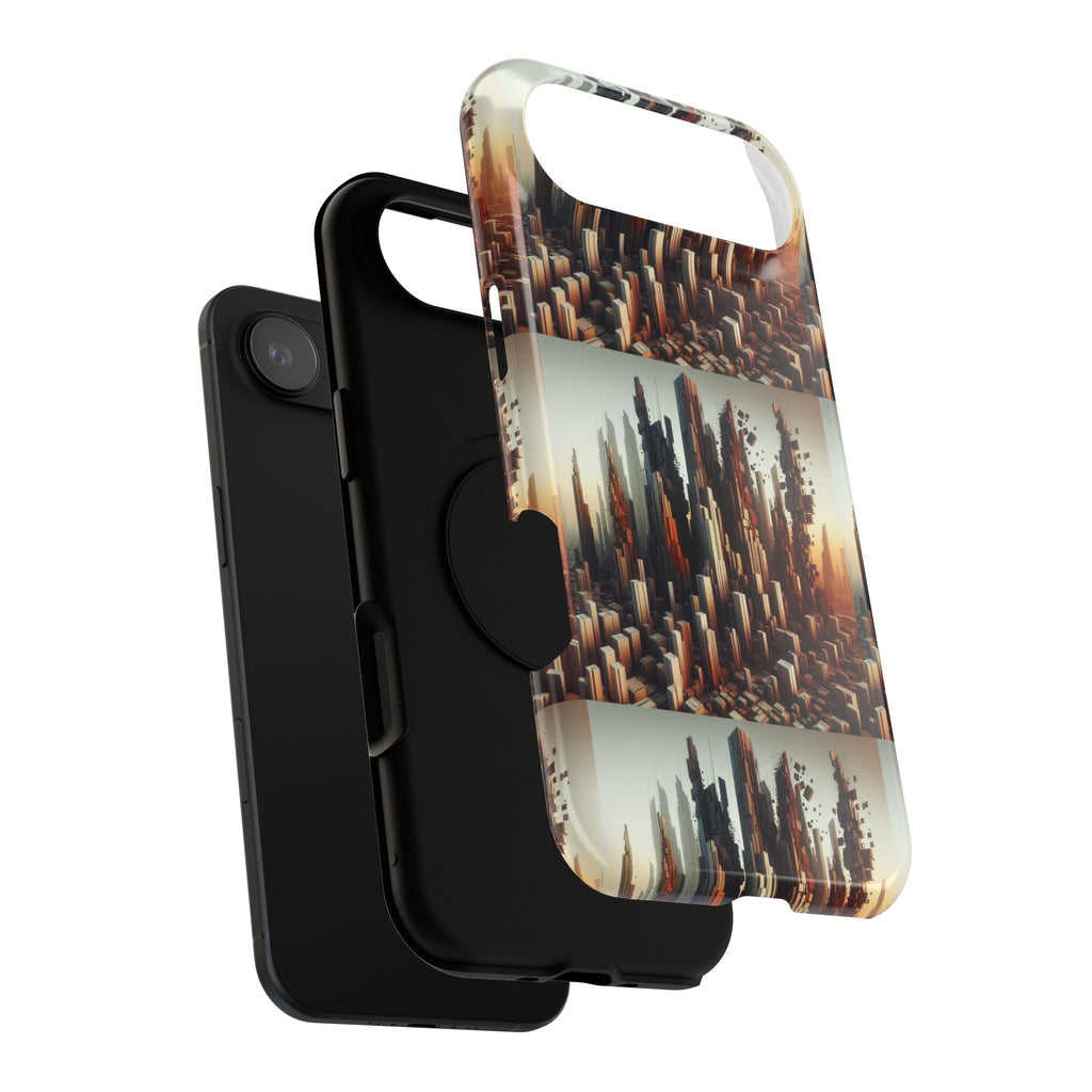 Abstract Skyline iPhone Case — Surreal Cityscape Impact-Resistant Phone Cover