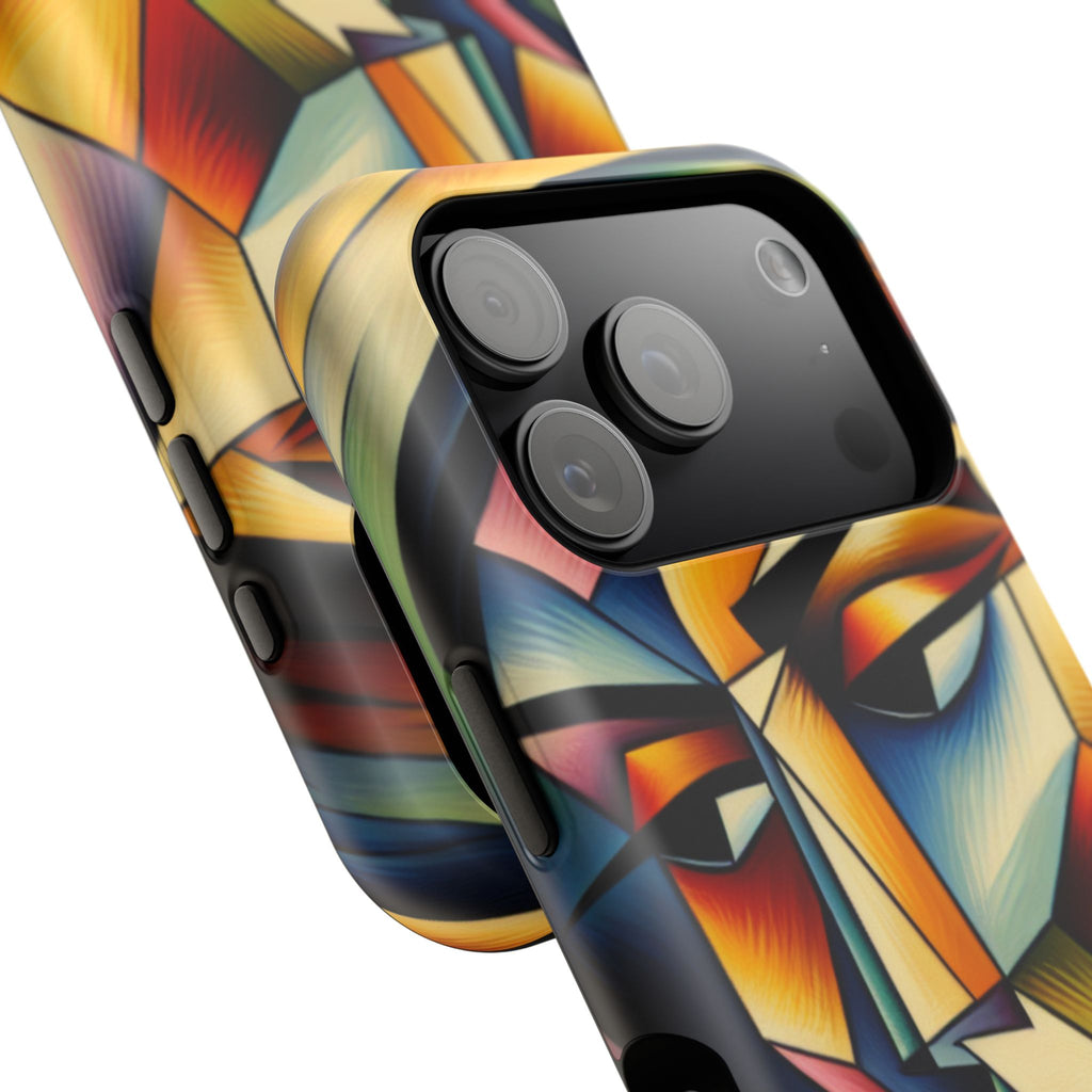 Abstract Cubist Face Phone Case — Impact‑Resistant Artistic iPhone Cover