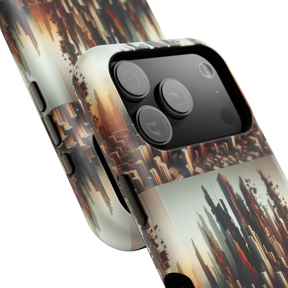 Abstract Skyline iPhone Case — Surreal Cityscape Impact-Resistant Phone Cover