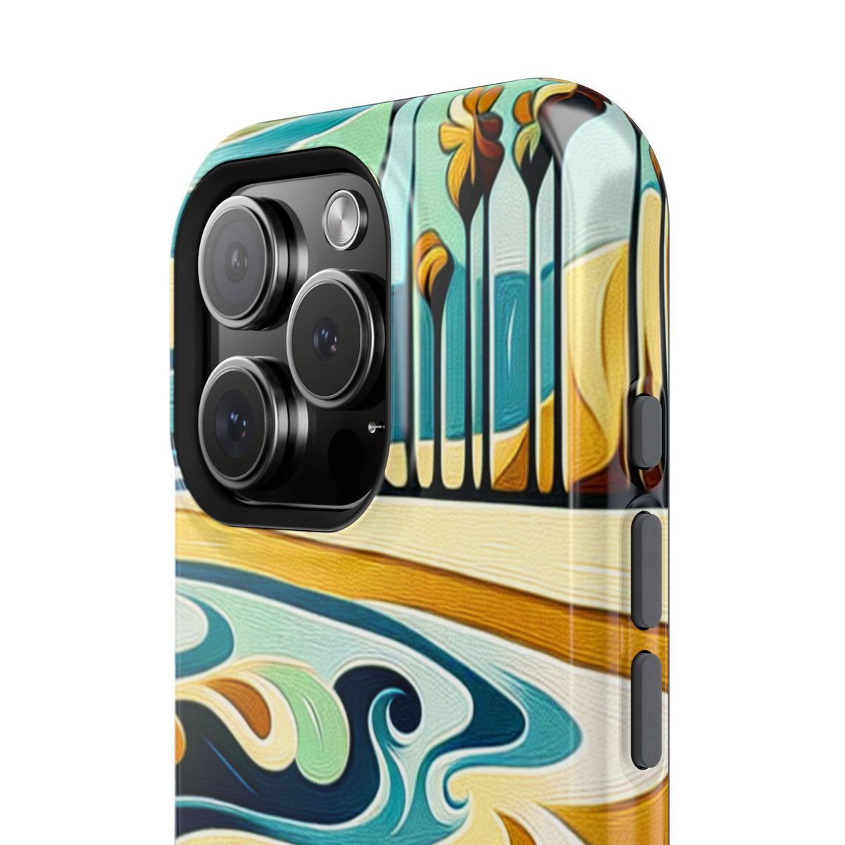 Surfboard Wave Art Phone Case — Impact-Resistant Beach Vibes iPhone Case