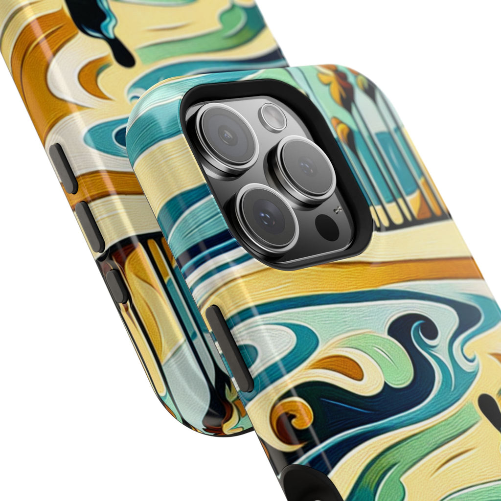 Surfboard Wave Art Phone Case — Impact-Resistant Beach Vibes iPhone Case