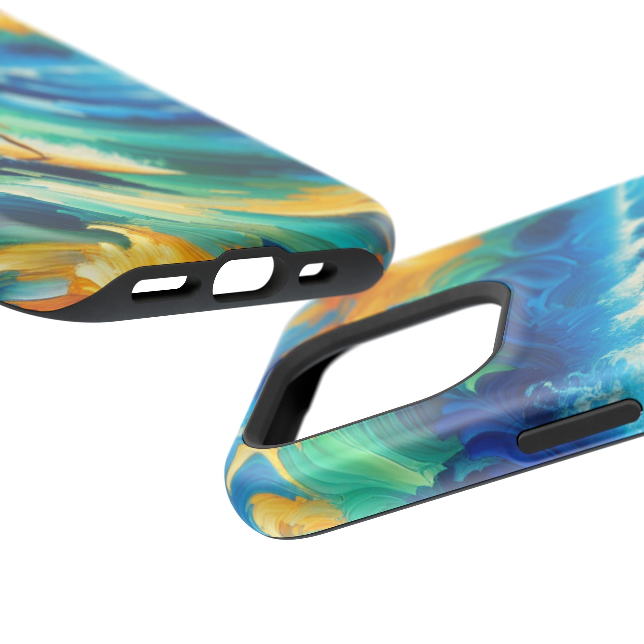 Surf-Inspired Impact Resistant Phone Case, Vibrant Ocean Wave Design