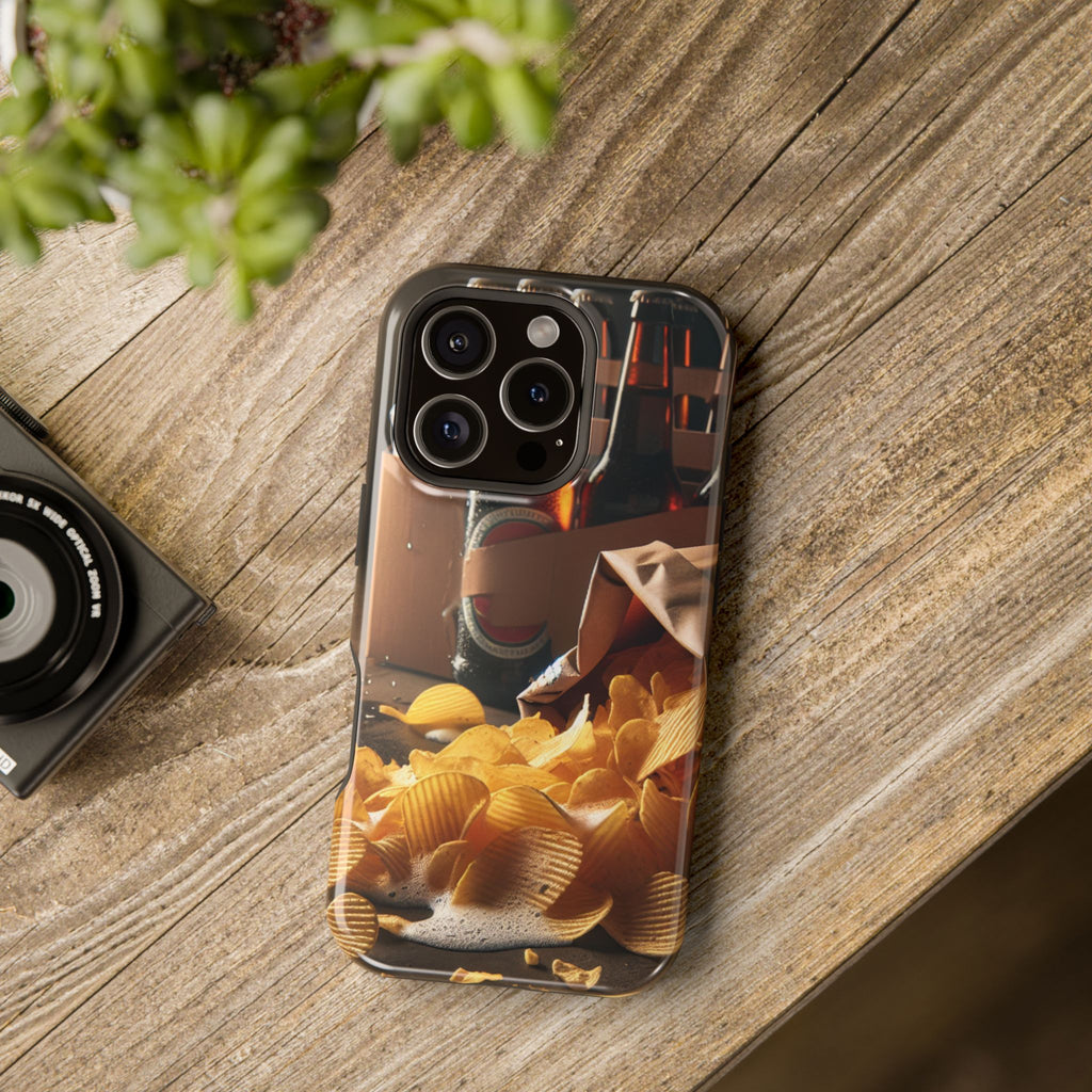 Impact Resistant Phone Case - Beer and Chips Design
