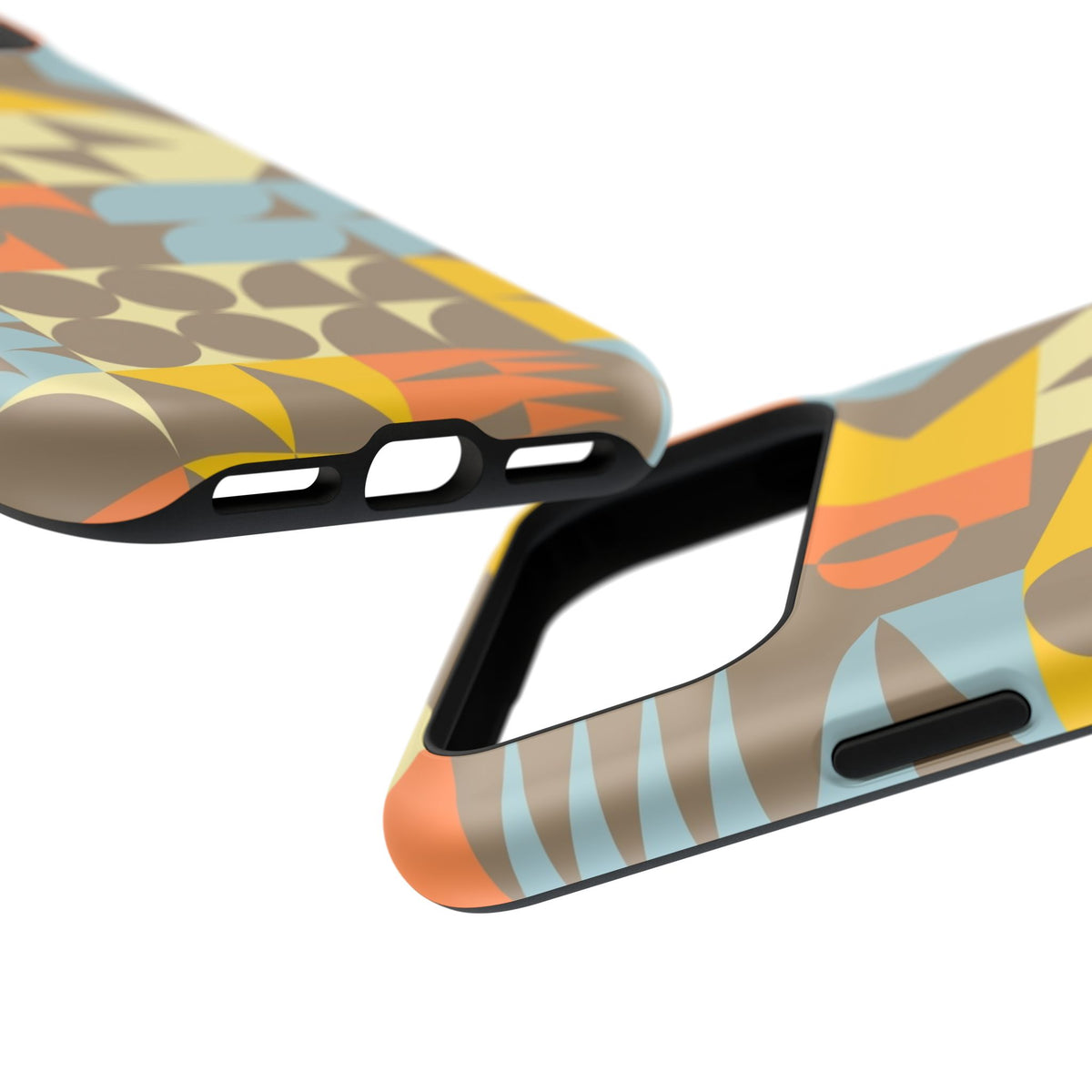 Retro Geometric Impact Phone Case — Mid-Century Modern Pattern for iPhone