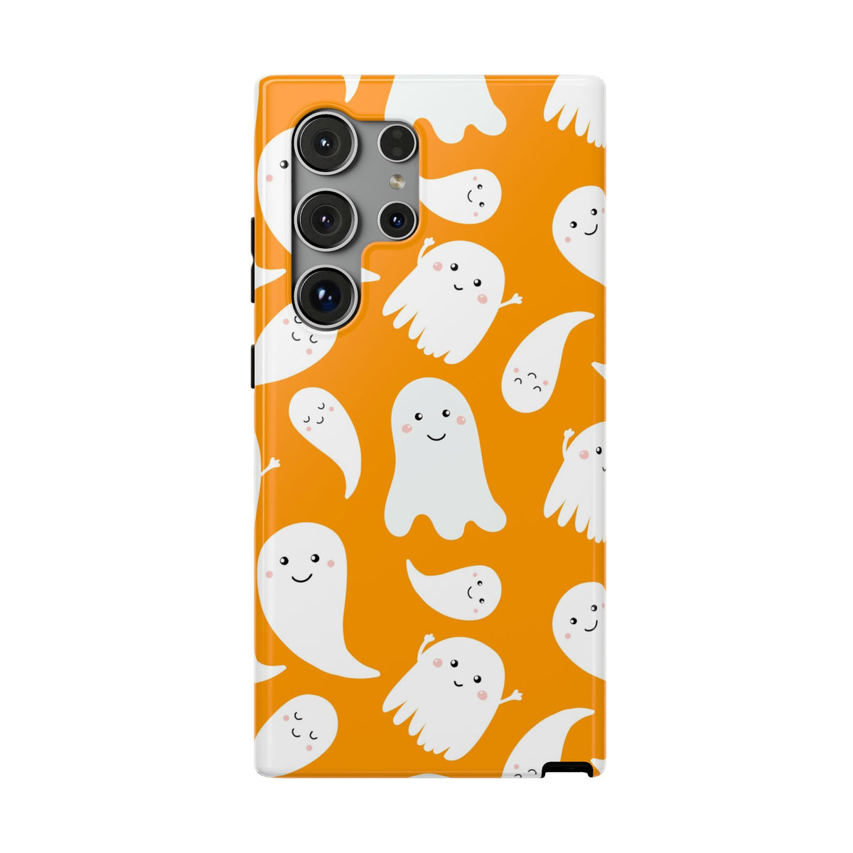 Halloween Ghosts Impact-Resistant Phone Case — Cute Orange Ghost Pattern