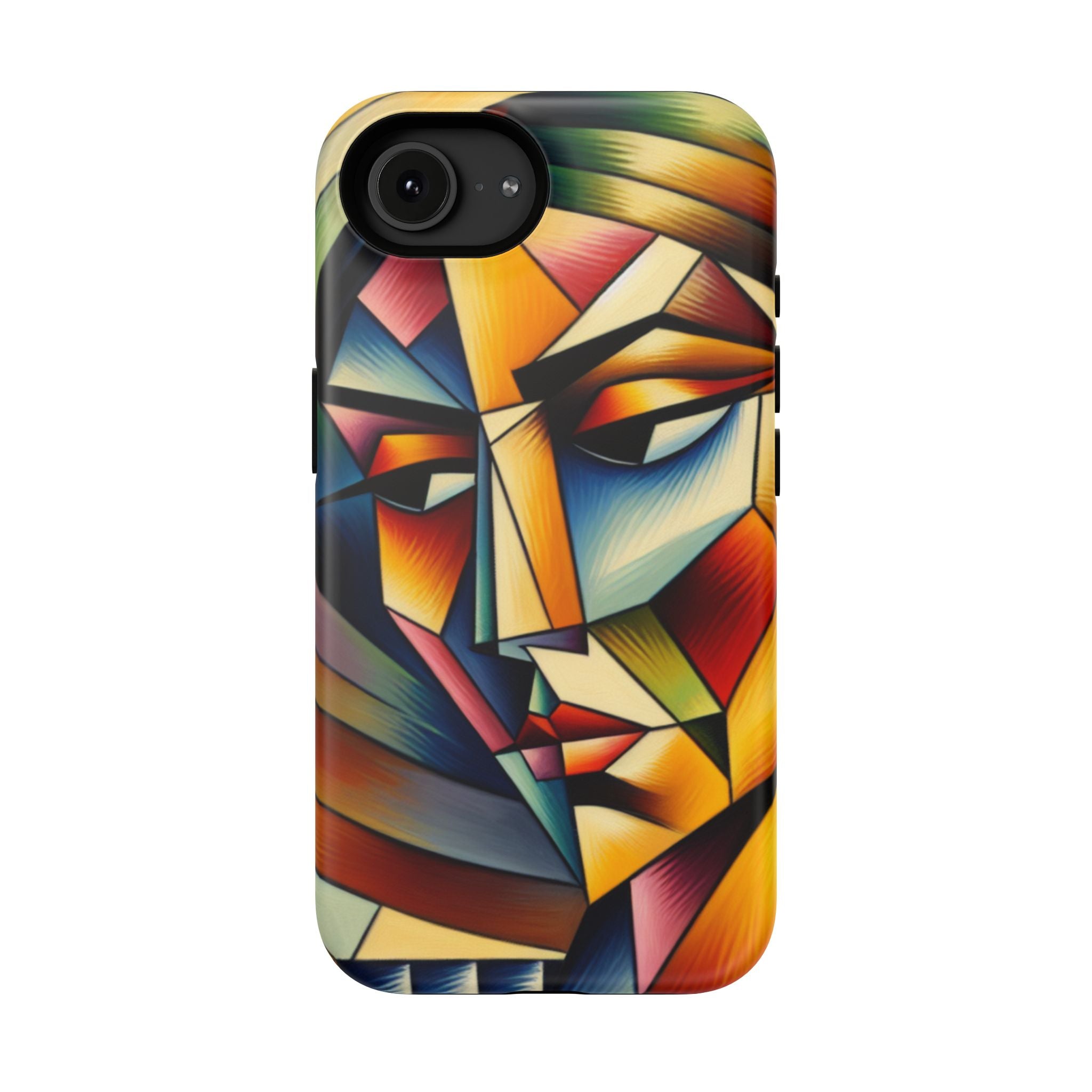 Abstract Cubist Face Phone Case — Impact-Resistant Artistic iPhone Cover