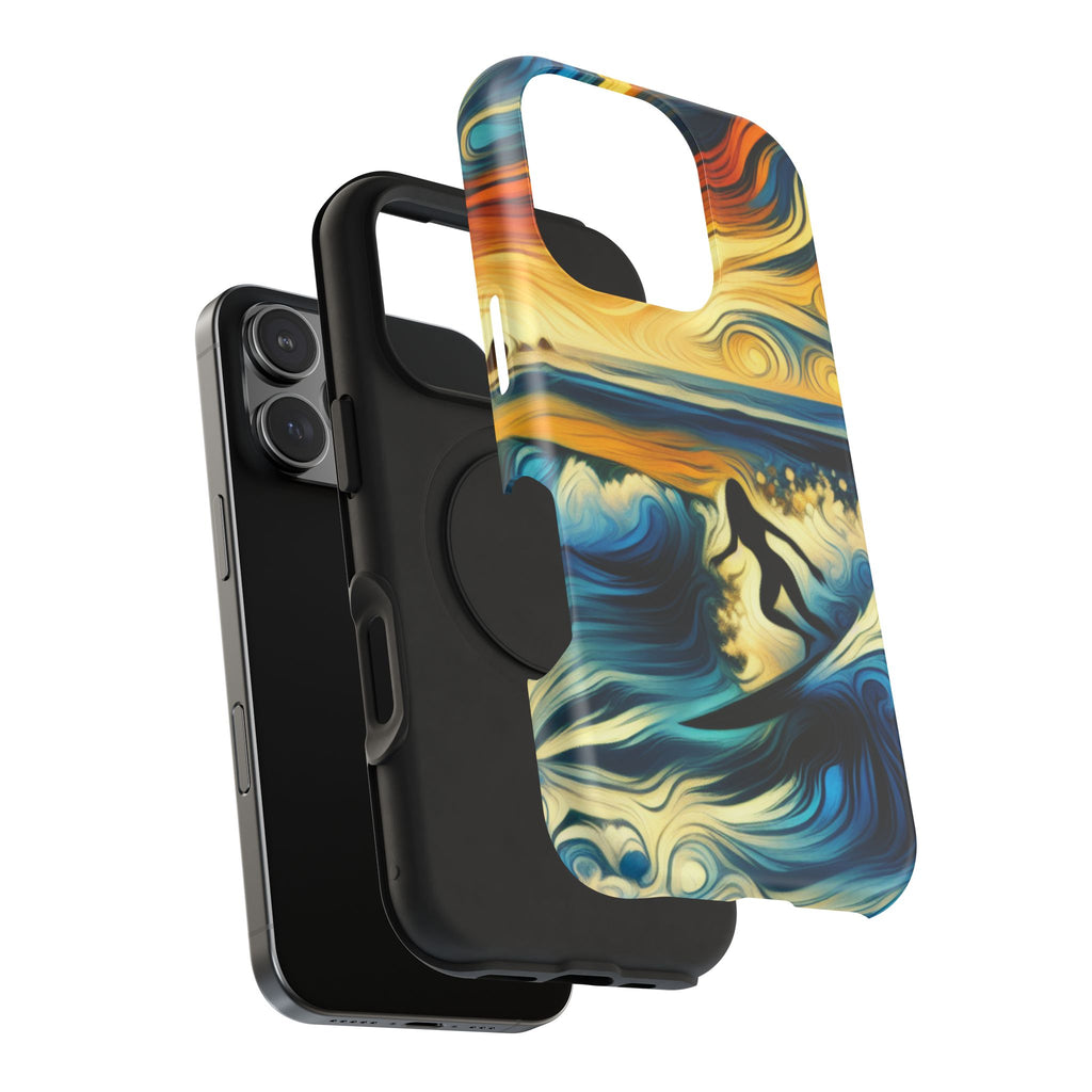 Impact Resistant Phone Case - Surfing Ocean Waves Design, Coastal Decor Gift