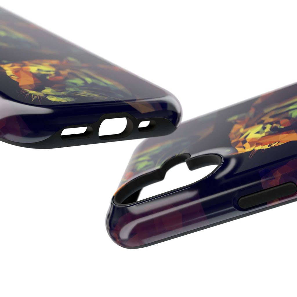 Colorful Tiger Phone Case, Impact-Resistant