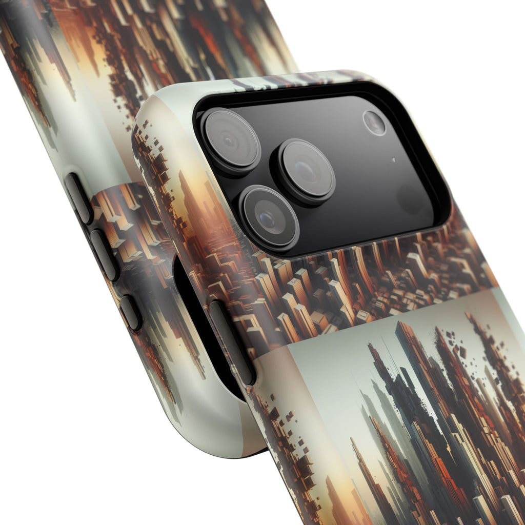 Abstract Skyline iPhone Case — Surreal Cityscape Impact-Resistant Phone Cover
