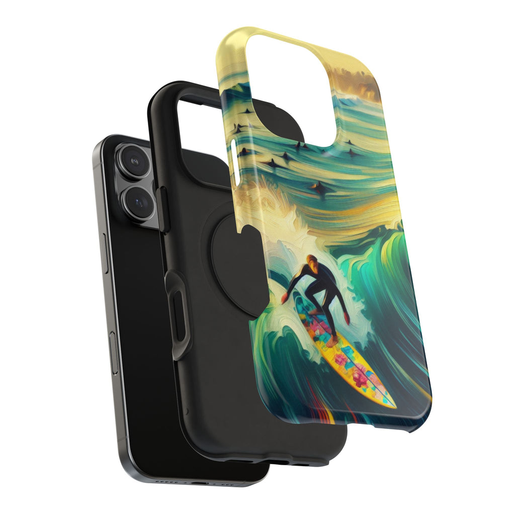 Surfer Riding Waves Impact Resistant Phone Case