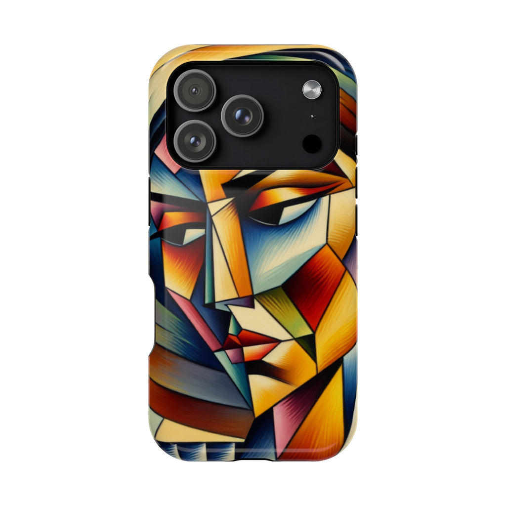 Abstract Cubist Face Phone Case — Impact‑Resistant Artistic iPhone Cover