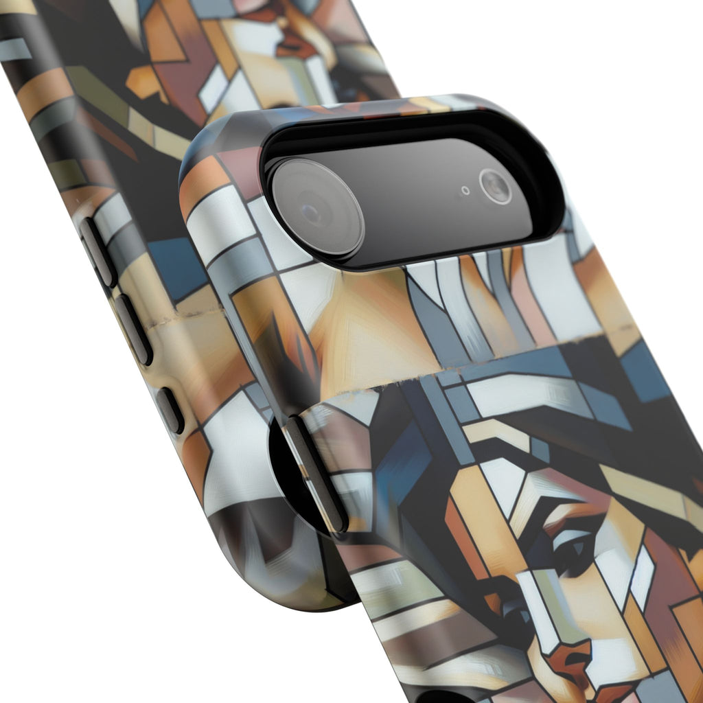 Impact-Resistant Case — Geometric Stained-Glass Woman Phone Cover