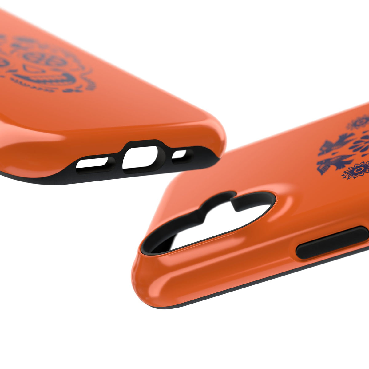 Sugar Skull Impact-Resistant Phone Case — Orange Day of the Dead Design