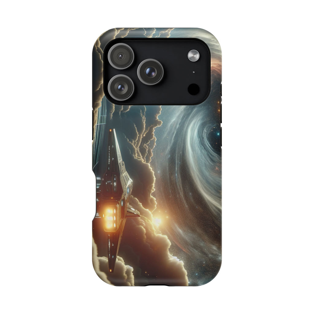 Spacecraft Vortex Phone Case — Impact-Resistant Sci‑Fi iPhone Cover