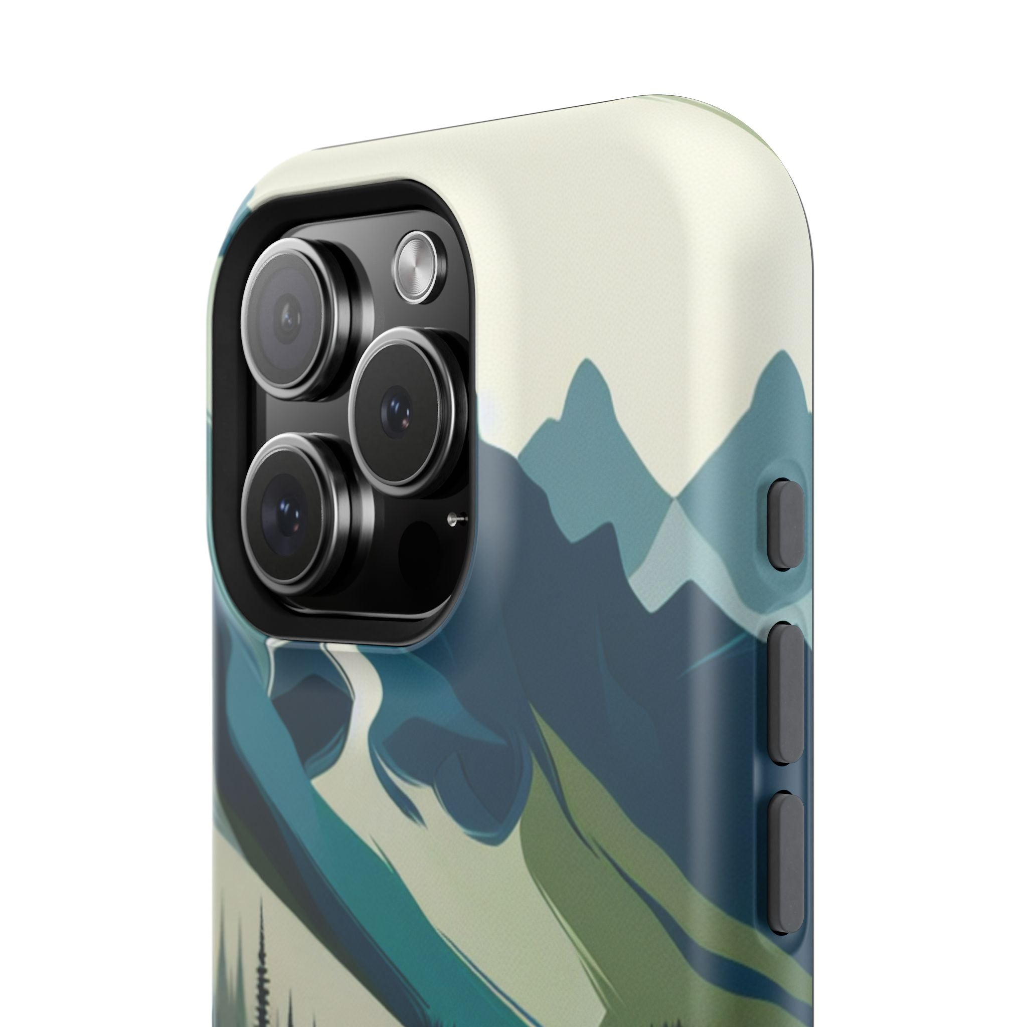 Impact Resistant Phone Case - Mountain Lake with Forest Design