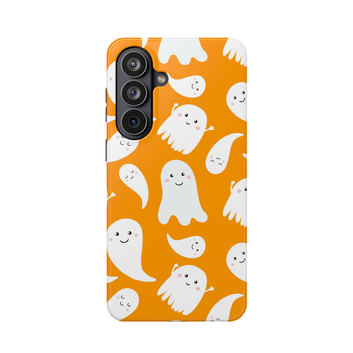 Halloween Ghosts Impact-Resistant Phone Case — Cute Orange Ghost Pattern