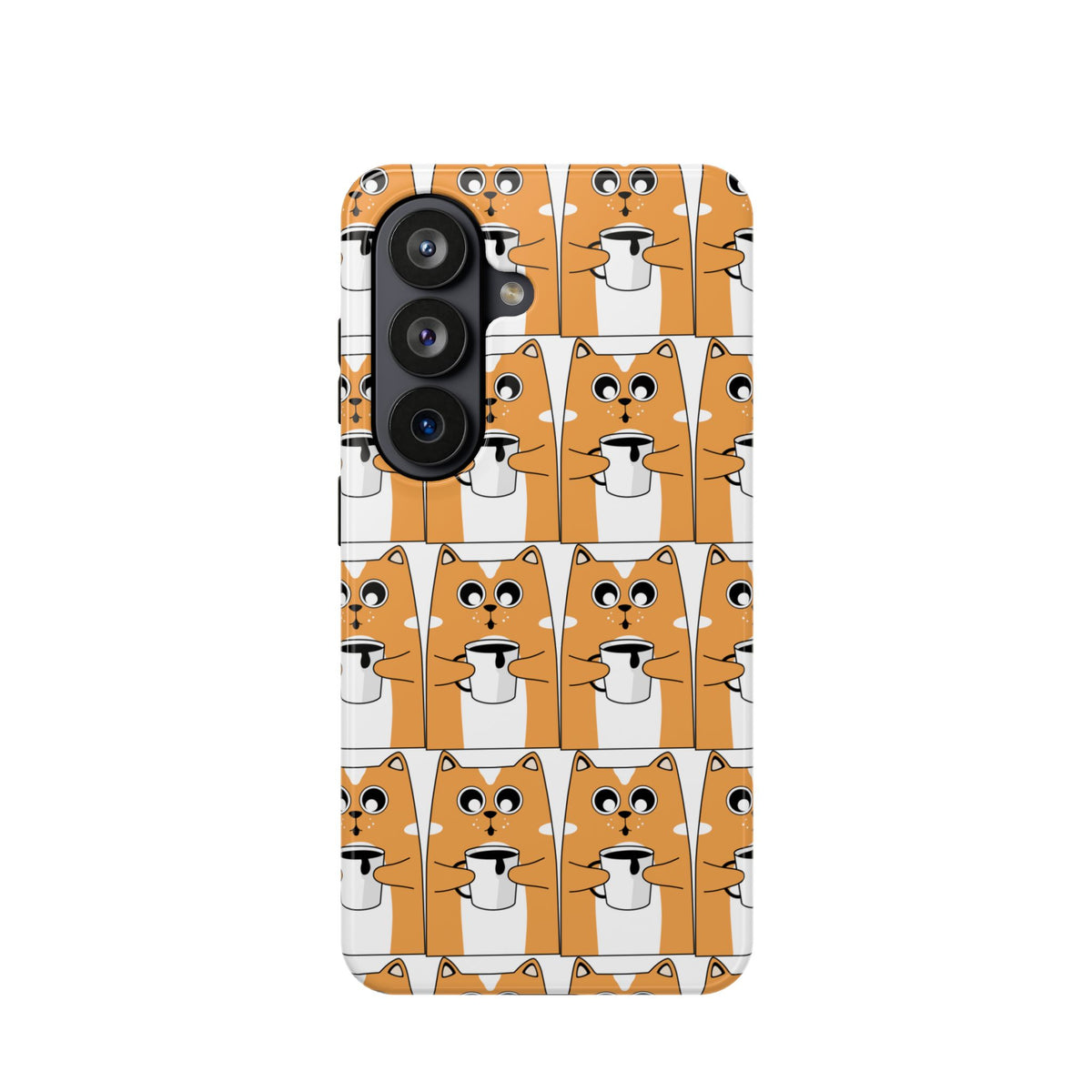 Impact-Resistant Phone Case — Cute Orange Shiba Inu Pattern