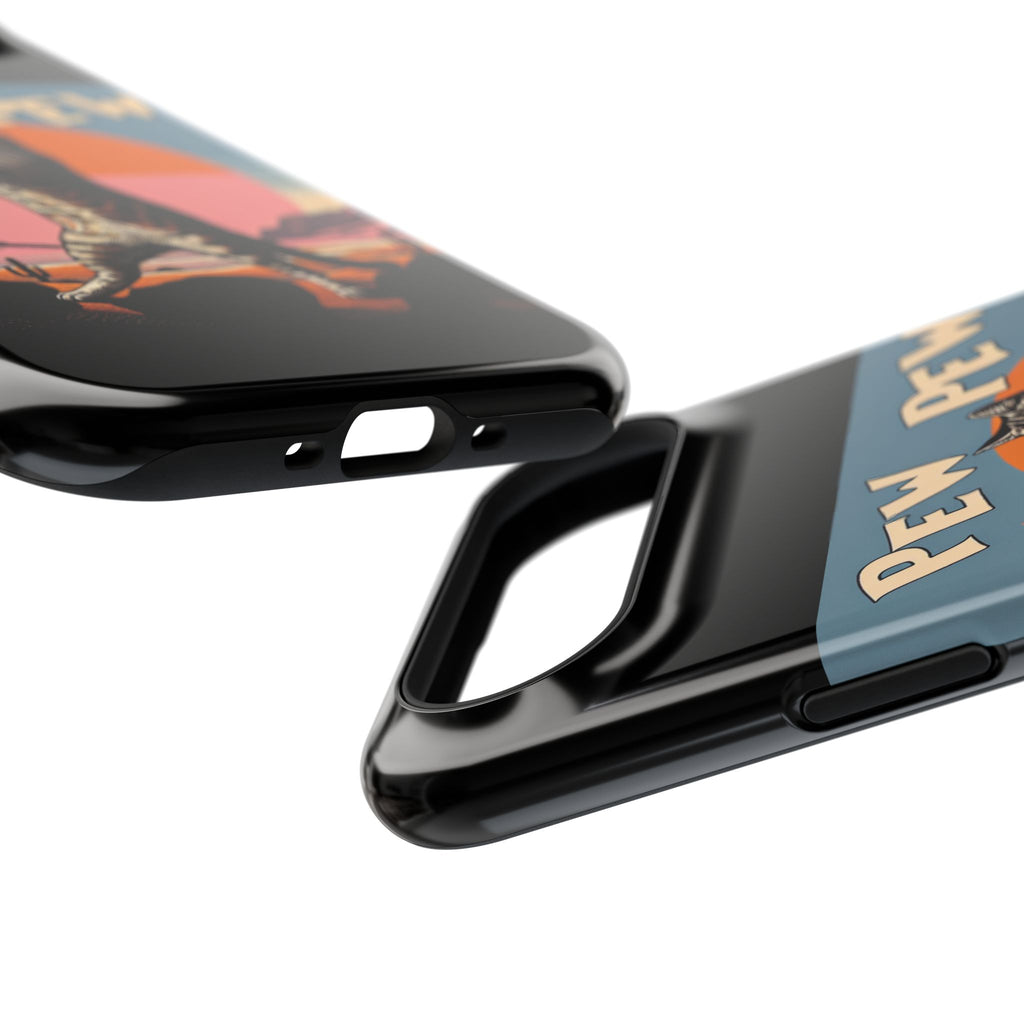 Phone Case - Retro 'Pew Pew' Shooting Cat Impact-Resistant Case