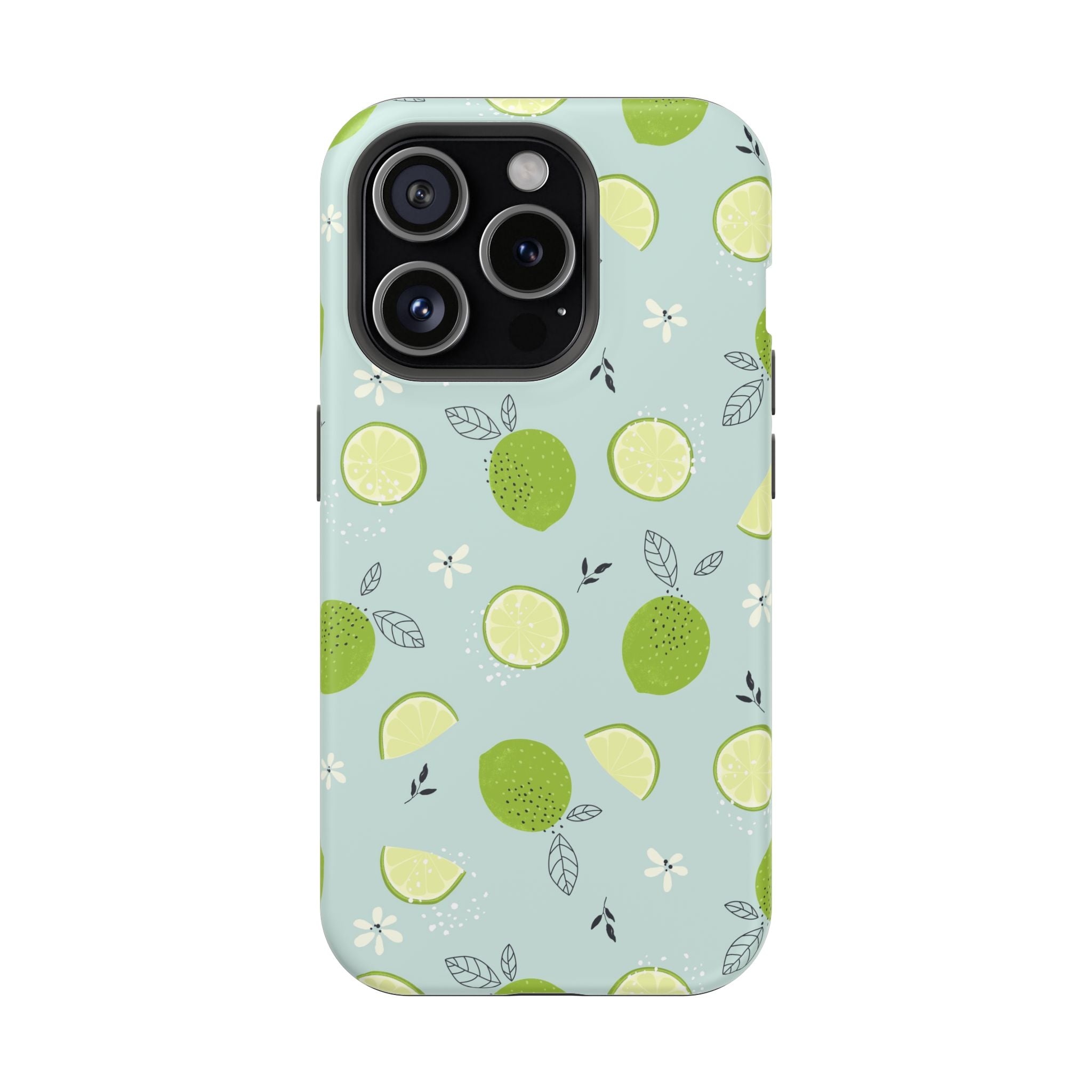 Lime Floral Phone Case, Impact-Resistant