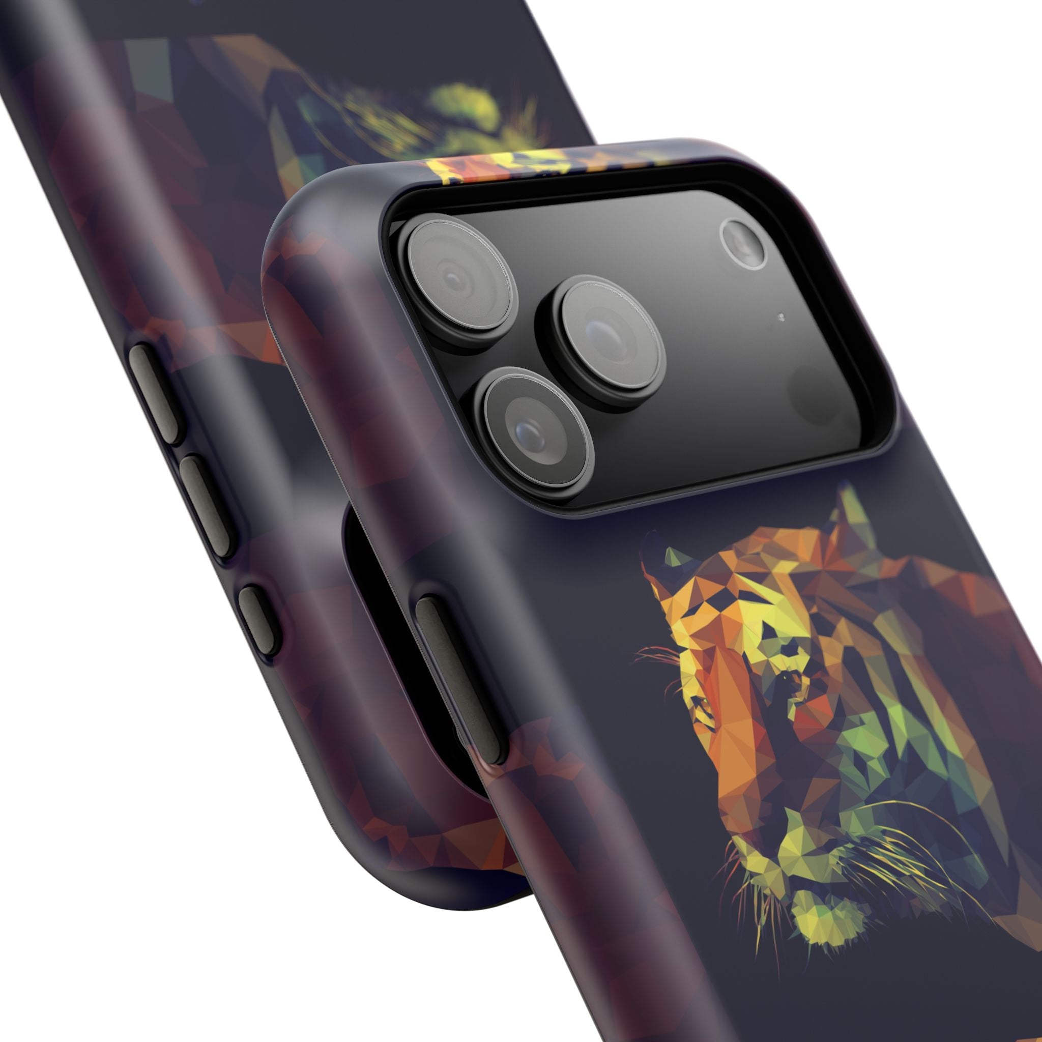 Colorful Tiger Phone Case, Impact-Resistant