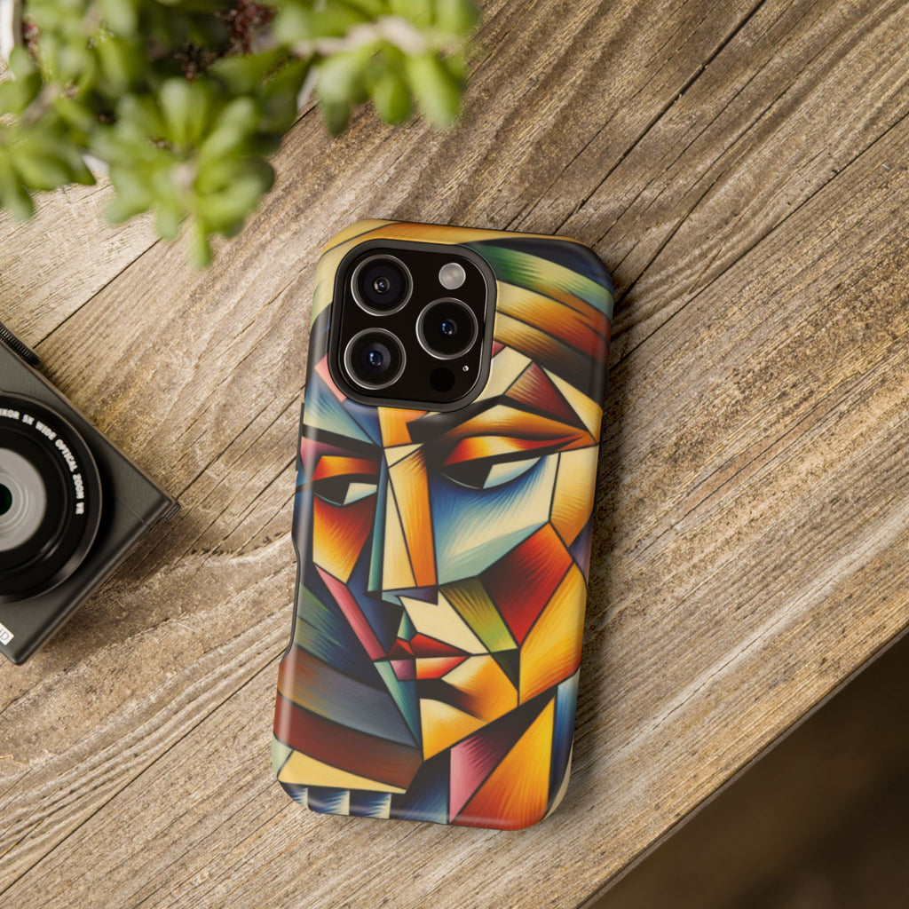 Abstract Cubist Face Phone Case — Impact‑Resistant Artistic iPhone Cover