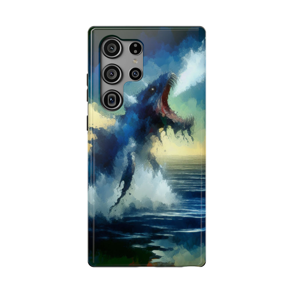Shark Wave Impact-Resistant Phone Case — Ocean Monster Art Protective Cover