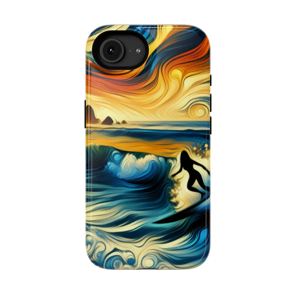 Surfer Sunset Phone Case — Impact‑Resistant Artistic Wave Design