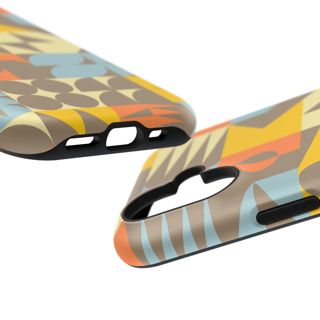 Retro Geometric Impact Phone Case — Mid-Century Modern Pattern for iPhone