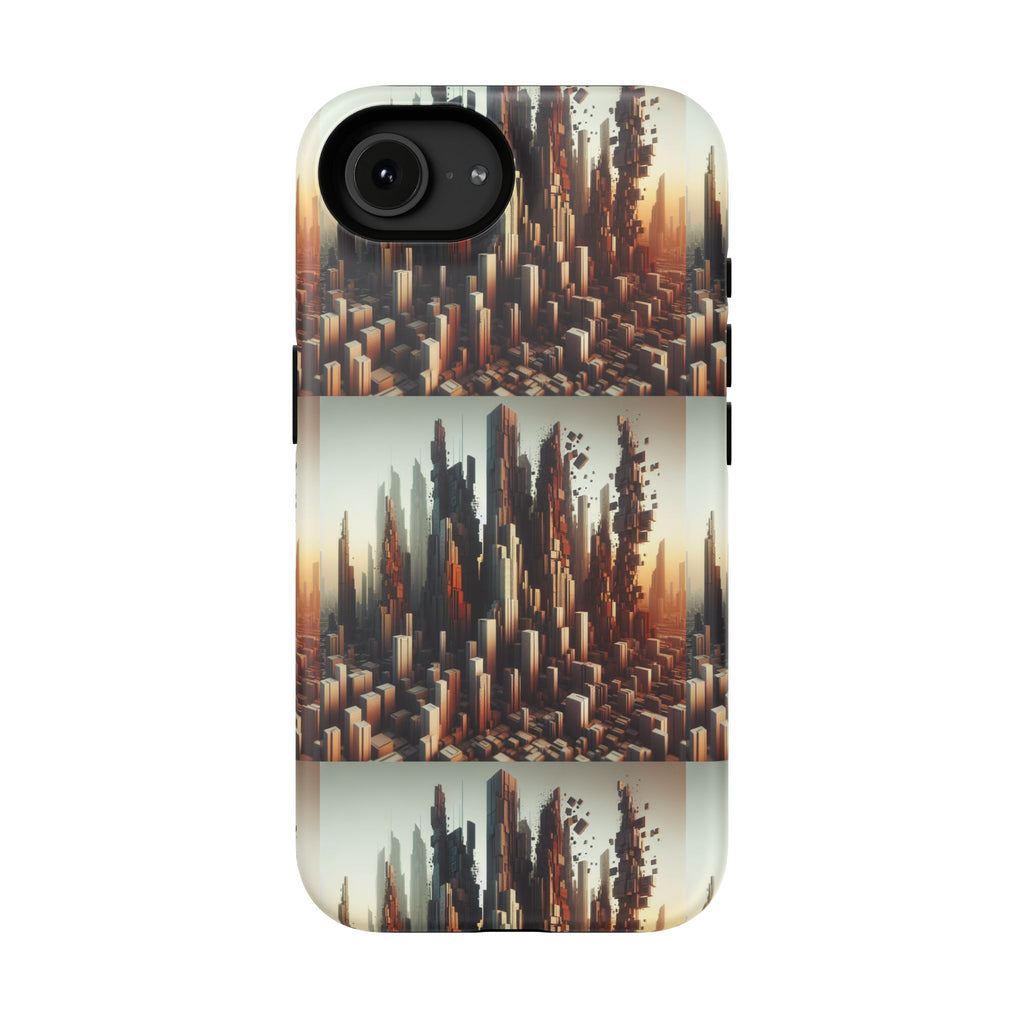 Abstract Skyline iPhone Case — Surreal Cityscape Impact-Resistant Phone Cover