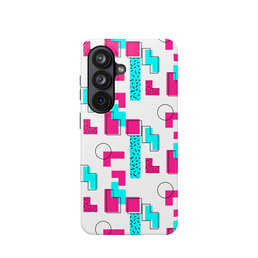 Retro Geometric Phone Case — 80s Memphis Pattern Impact-Resistant Case
