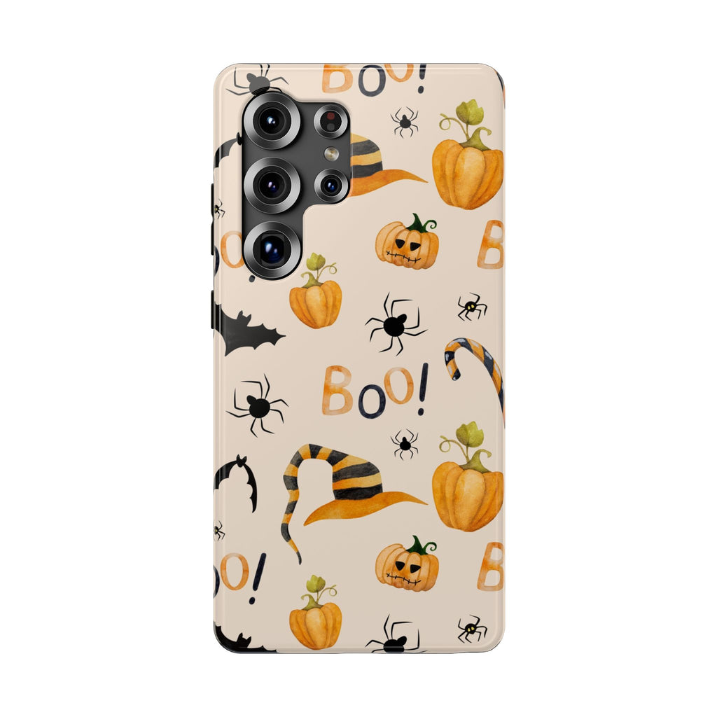 Halloween Pumpkin & Spiders Impact-Resistant Phone Case