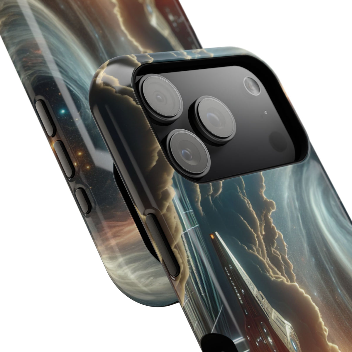 Spacecraft Vortex Phone Case — Impact-Resistant Sci‑Fi iPhone Cover