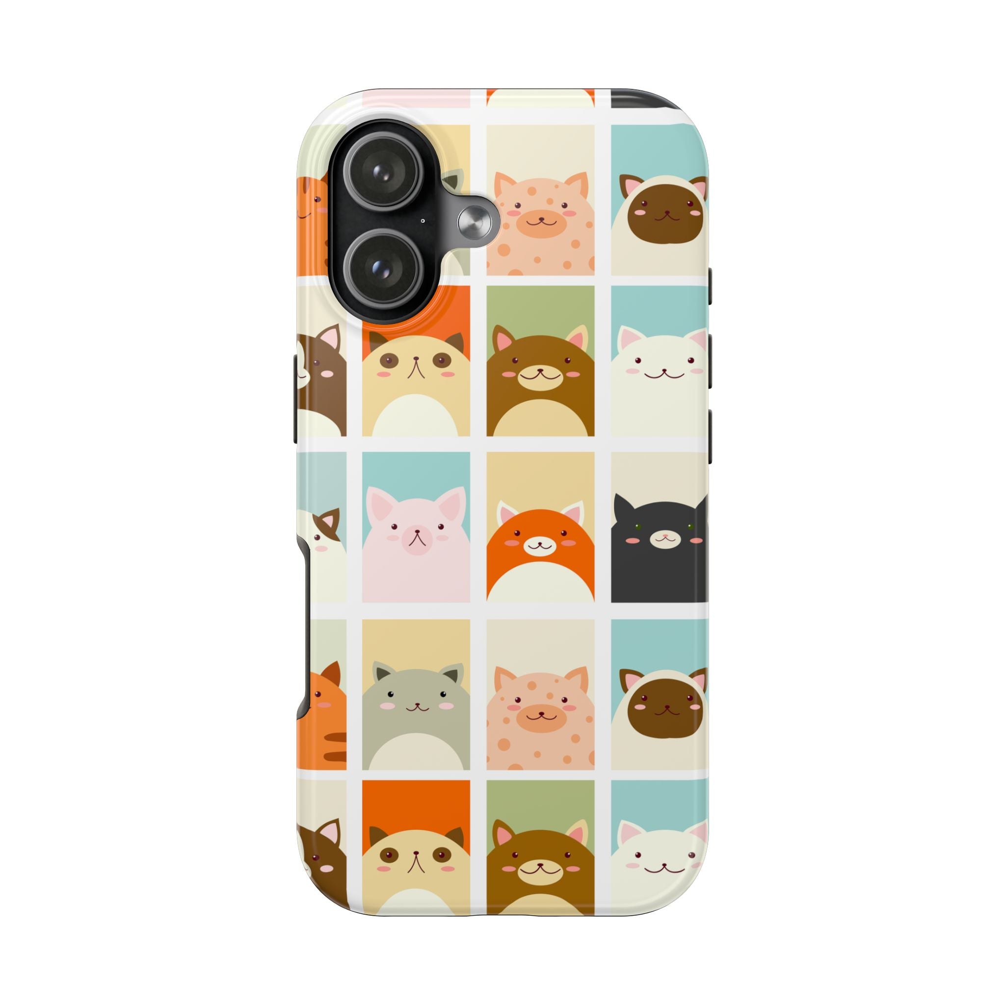 Cute Grid Cats Tough Phone Case
