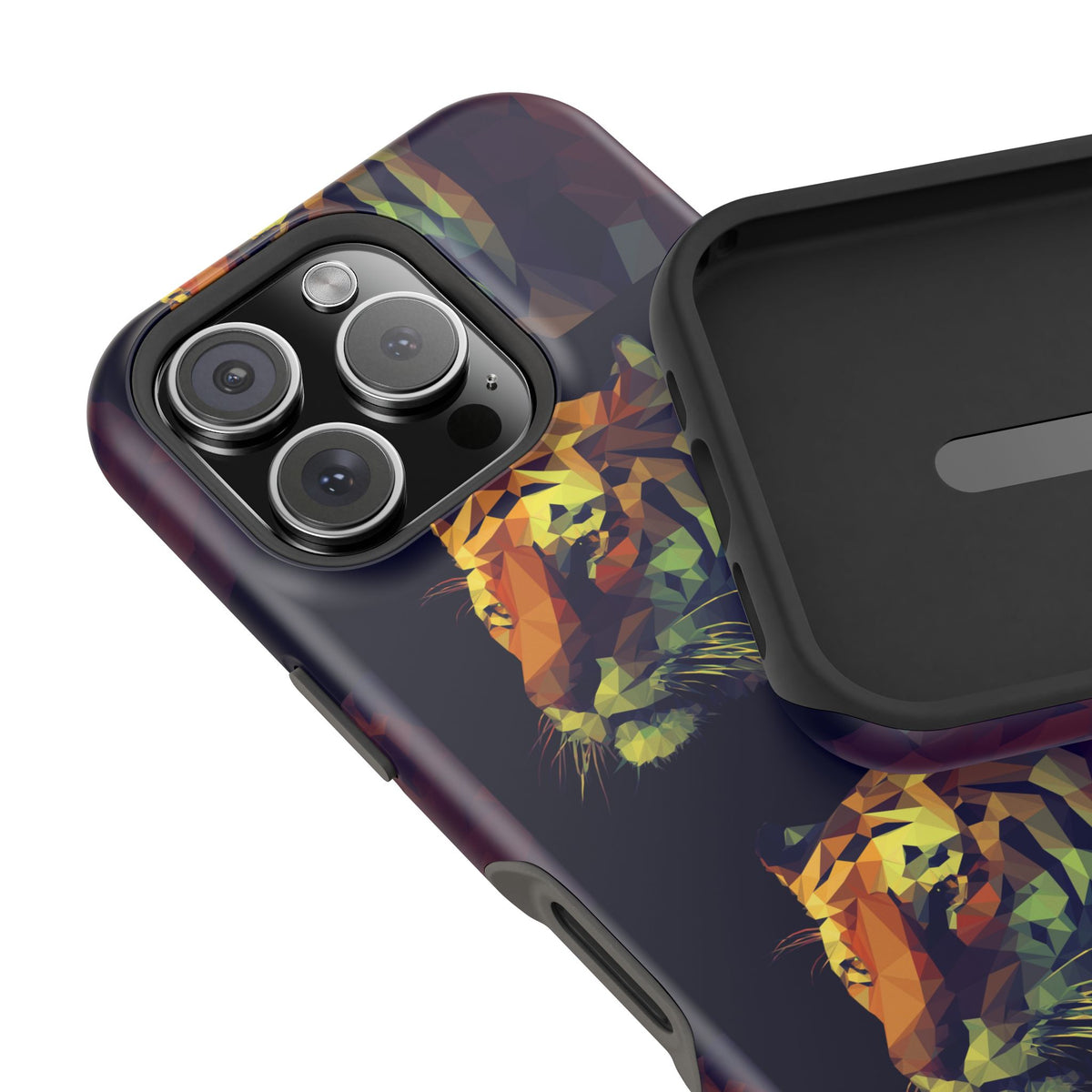 Geometric Tiger Impact Phone Case — Protective Artistic iPhone Cover