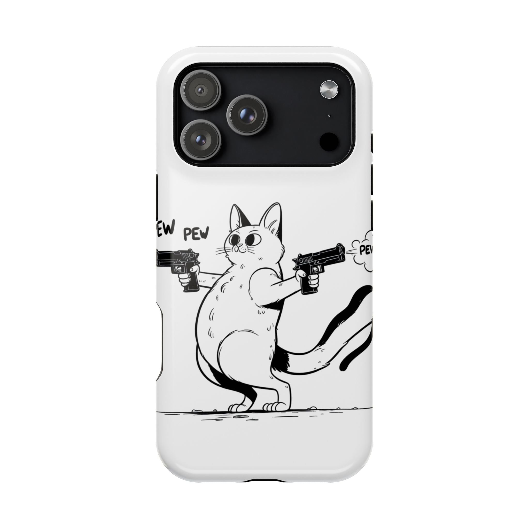 Impact Resistant Phone Case- Funny Cat Pew Pew