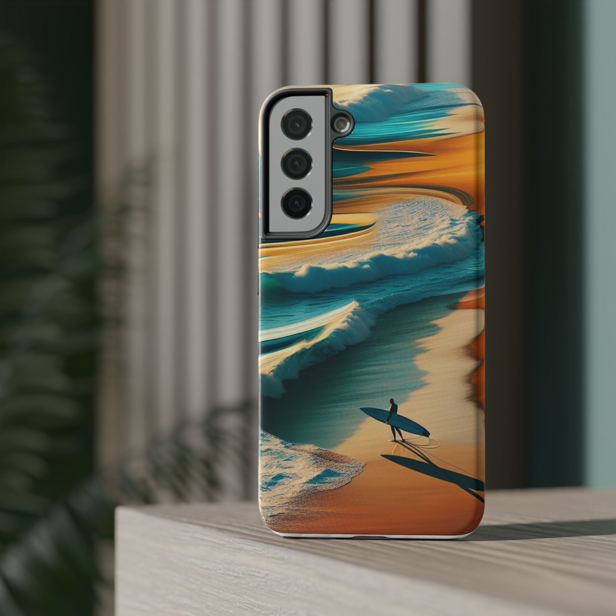 Impact Resistant Phone Case, Surf Wave Beach Lovers, Ocean Waves Design