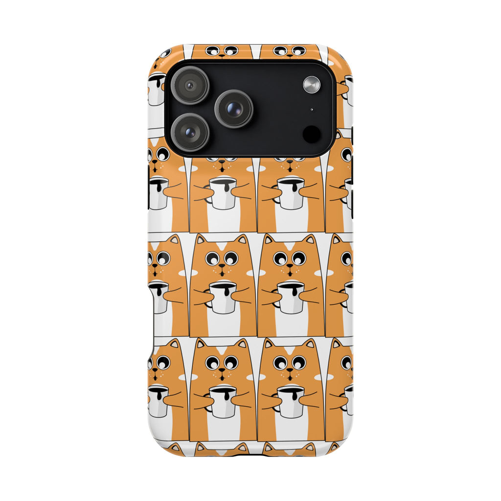 Impact-Resistant Phone Case — Cute Orange Shiba Inu Pattern