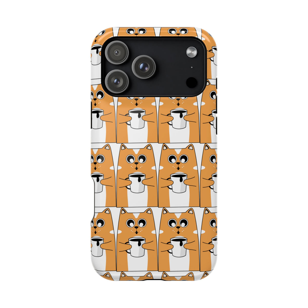 Impact-Resistant Phone Case — Cute Orange Shiba Inu Pattern