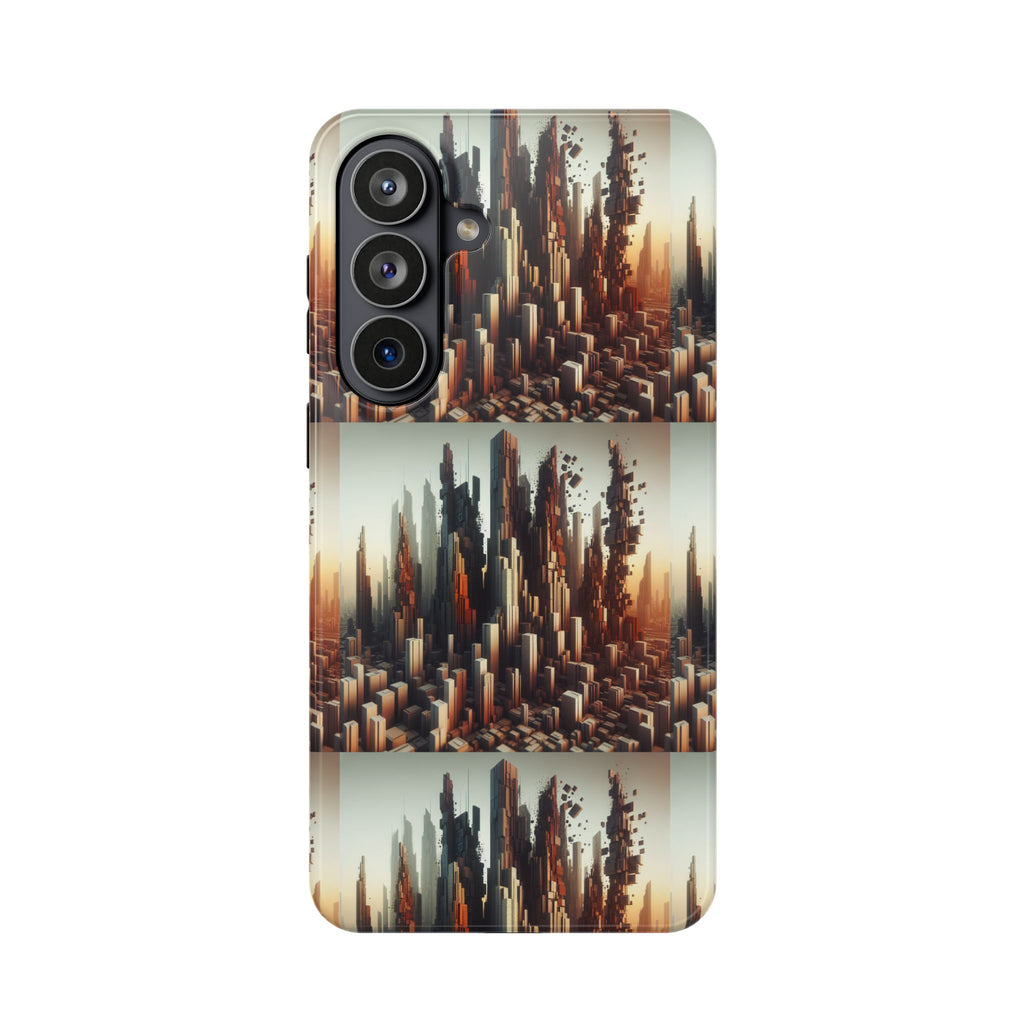 Abstract Skyline iPhone Case — Surreal Cityscape Impact-Resistant Phone Cover