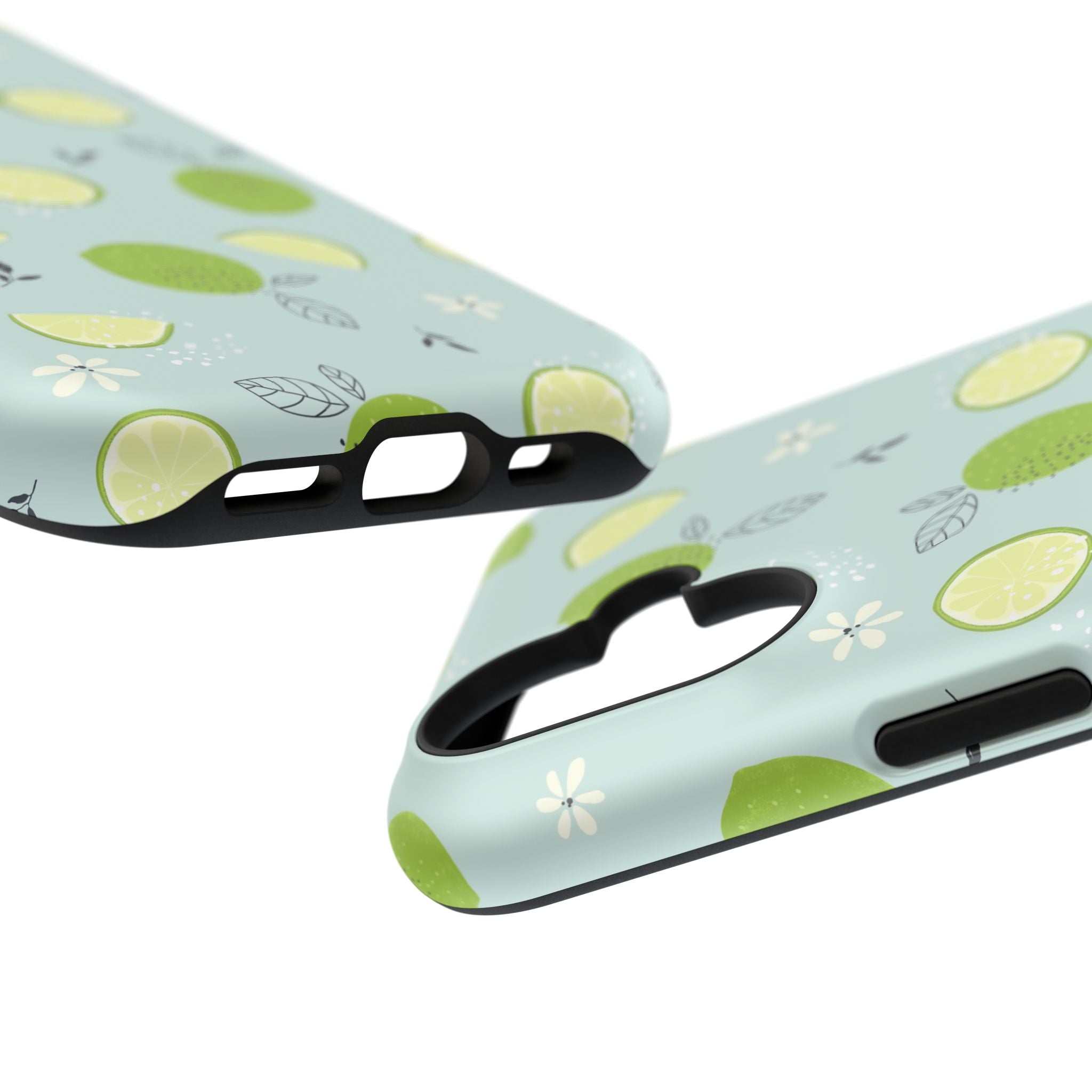 Lime Floral Phone Case, Impact-Resistant