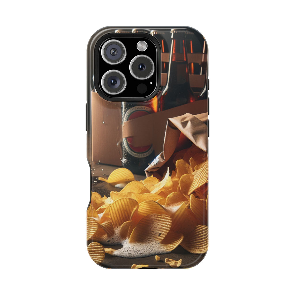 Impact Resistant Phone Case - Beer and Chips Design