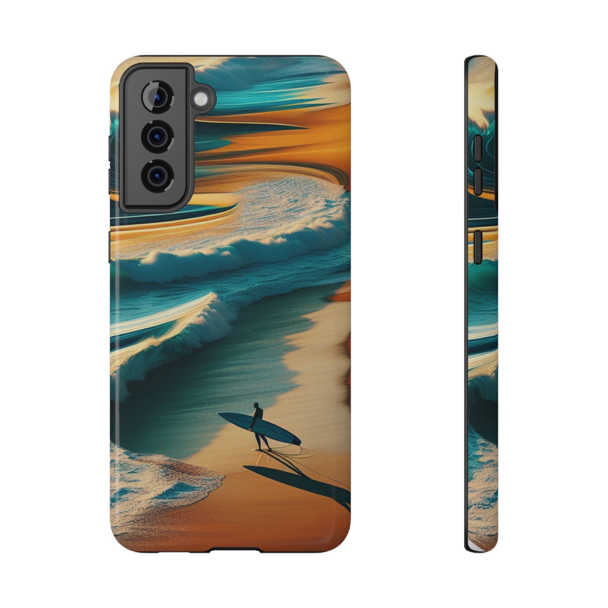 Impact Resistant Phone Case, Surf Wave Beach Lovers, Ocean Waves Design
