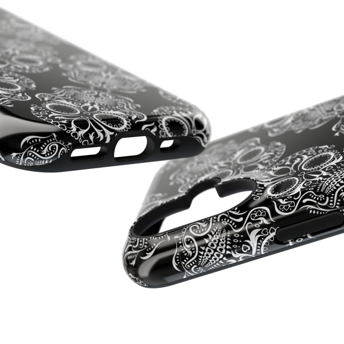 Skull Pattern Black & White Gothic Tough Cases for iPhone
