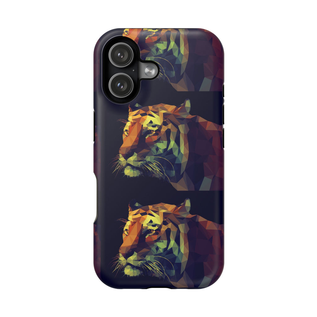 Geometric Tiger Impact Phone Case — Protective Artistic iPhone Cover