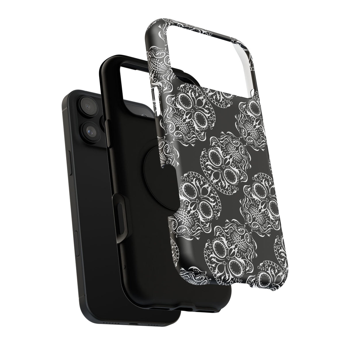 Skull Pattern Black & White Gothic Tough Cases for iPhone