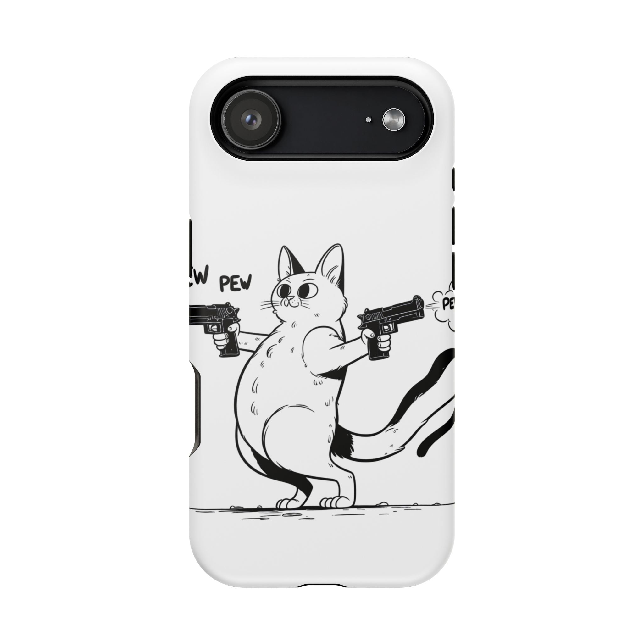 Impact Resistant Phone Case- Funny Cat Pew Pew