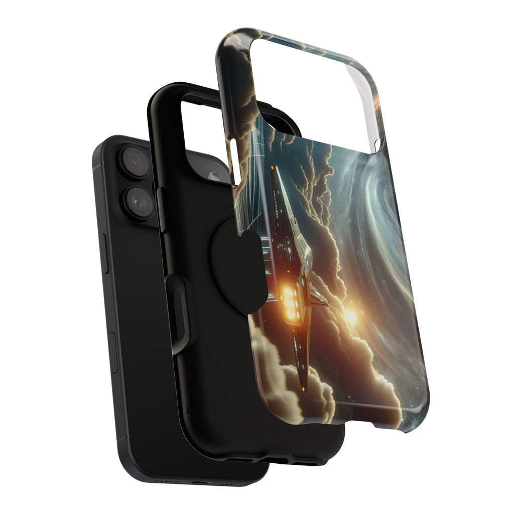 Spacecraft Vortex Phone Case — Impact-Resistant Sci‑Fi iPhone Cover