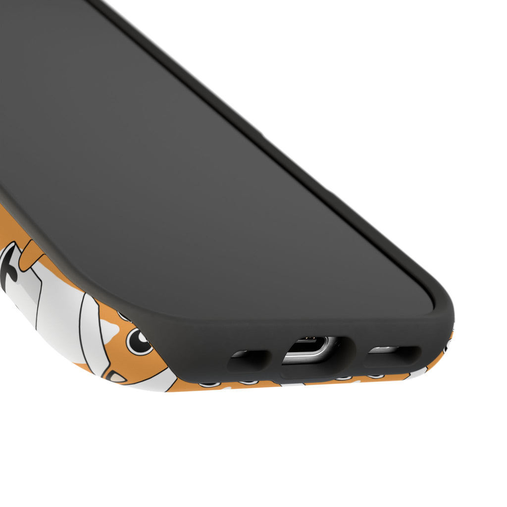 Impact-Resistant Phone Case — Cute Orange Shiba Inu Pattern